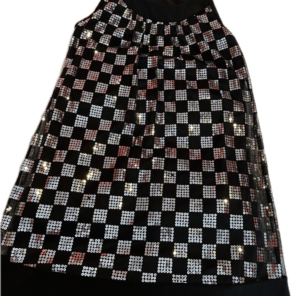 Chic Black and Silver Sequin Dress